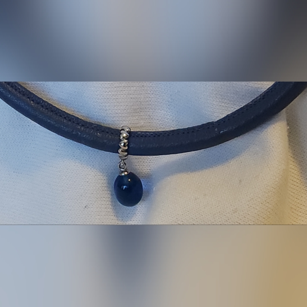 Sleek Blue Necklace with Silver Clasp